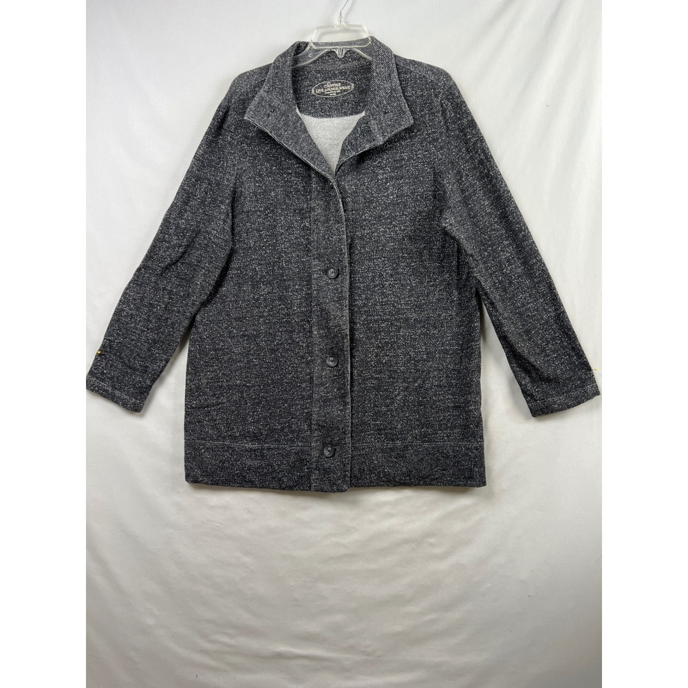 Soma Cardigan Jacket Women XL Gray Marled Button Front Live Lounge Wear Cardigan